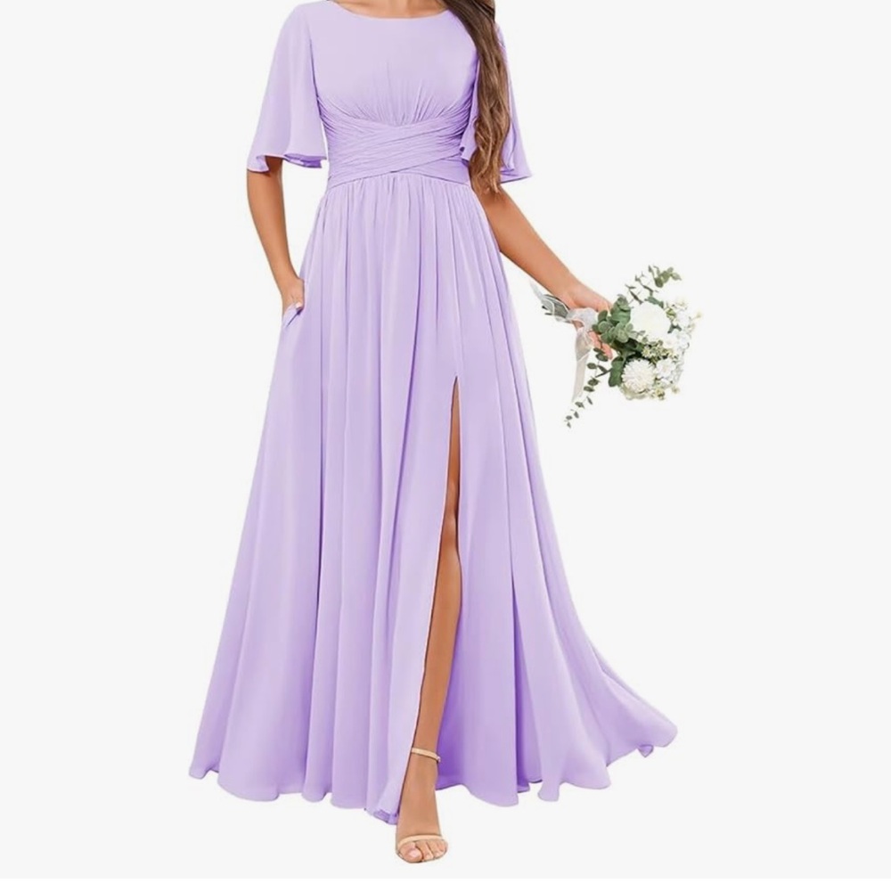 Elegant Lavender Evening Gown